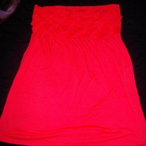 Strapless orange top